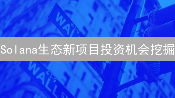 Solana生态新项目投资机会挖掘：关键指标与评估方法